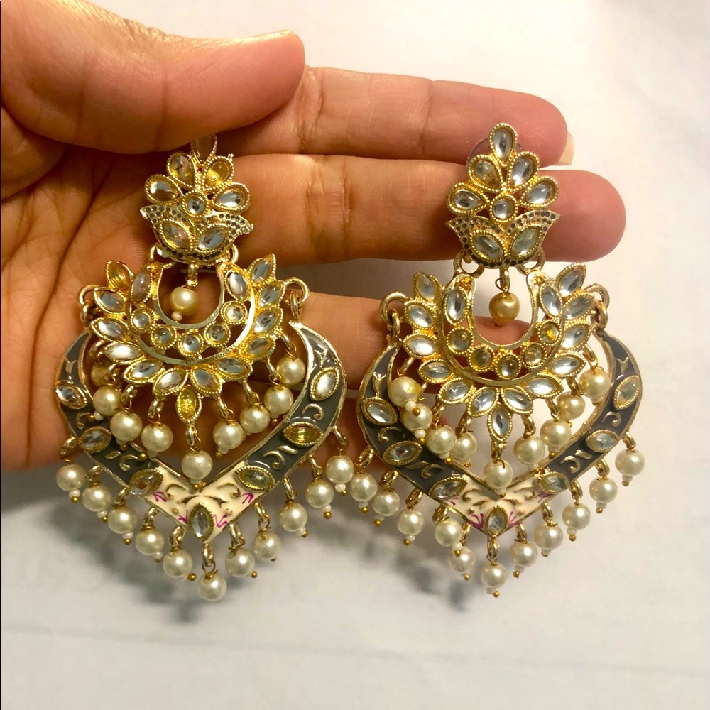 Bollywood style big statement earrings